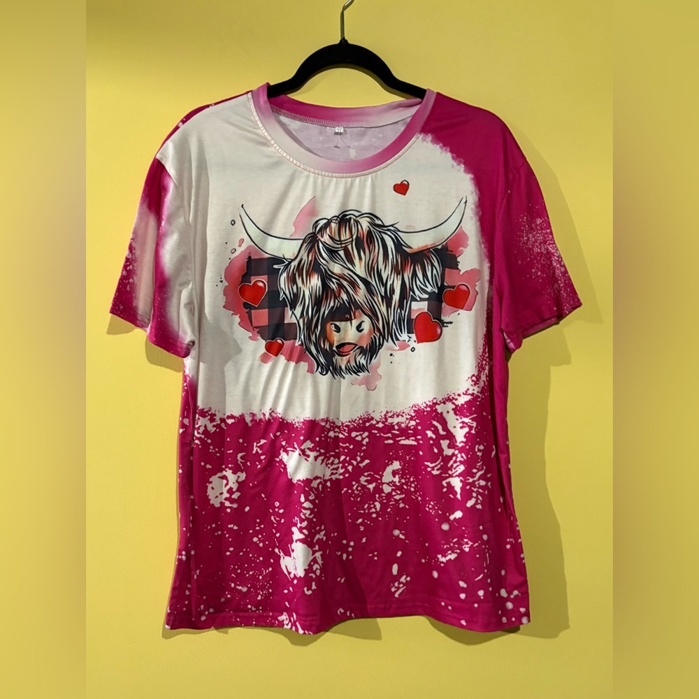 Valentine Highland Cow T-shirt